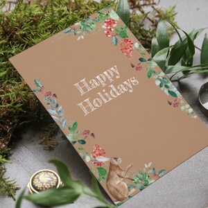 Happy Holidays kaart digitale sjabloon, bewerkbare sjabloon, bewerkbare tekst, Kerstmis, vakantie, winter, seizoenskaart, aanpasbaar, lijst #20