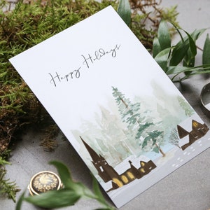 Happy Holidays kaart digitale sjabloon, bewerkbare sjabloon, bewerkbare tekst, Kerstmis, vakantie, winter, seizoenskaart, aanpasbaar, lijst #22