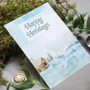 Happy Holidays kaart digitale sjabloon, bewerkbare sjabloon, bewerkbare tekst, Kerstmis, vakantie, winter, seizoenskaart, aanpasbaar, lijst #21