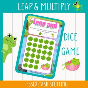 Leap and Multiply Dice Savings Challenge • Fun Money Saving Game • Cash Stuffing Budget Tool for Low Income