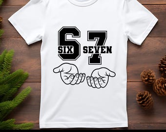 Six Seven Meme SVG PNG, Funny 6 7 Internet Humor Graphic, 67 hands svg png, Trendy Generation Alpha Sublimation Design for Shirts