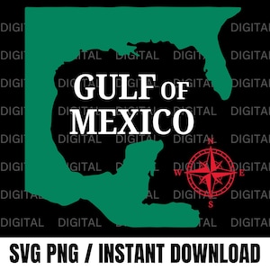 Gulf Of Mexico Map Svg Png, Gulf of Mexico Shirt, Mexico Map Design, Digital Download, Gulf of Mexico Svg, Golfo De Mexico