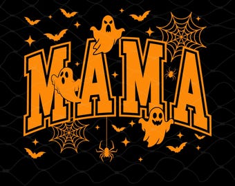 Spooky Mama Halloween Png svg, Spooky Mama Png, Halloween retro png svg, Fantasma espeluznante Png, Preppy Halloween Mama Png, Camiseta de Halloween para mamá