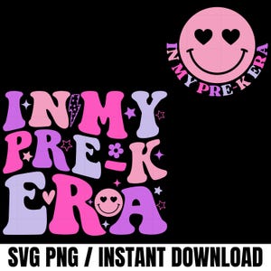 Groovy Pre-K Era SVG PNG: Back to School Teacher Design (Digital Download