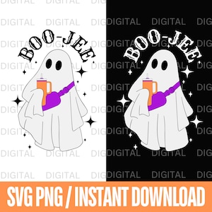 Boo-Jee Svg Png, Boo-Jee T-shirt herfst Halloween geïnspireerd SVG ontwerp downloaden Print-schattige geest PNG-grappige halloween png-Svg-bestanden voor bestanden