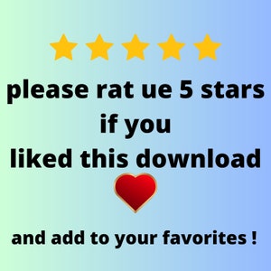 Puede incluir: Cinco estrellas amarillas con un coraz&oacute;n rojo y el texto "Por favor, calif&iacute;canos con 5 estrellas si te ha gustado esta descarga y a&ntilde;&aacute;delo a tus favoritos!"