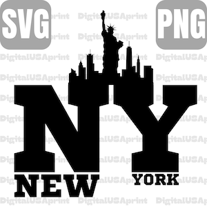 Skyline di New York SVG / Download digitale / New York SVG, New York Png, New York Vector, New York City Svg, Stati Uniti, Skyline di New York