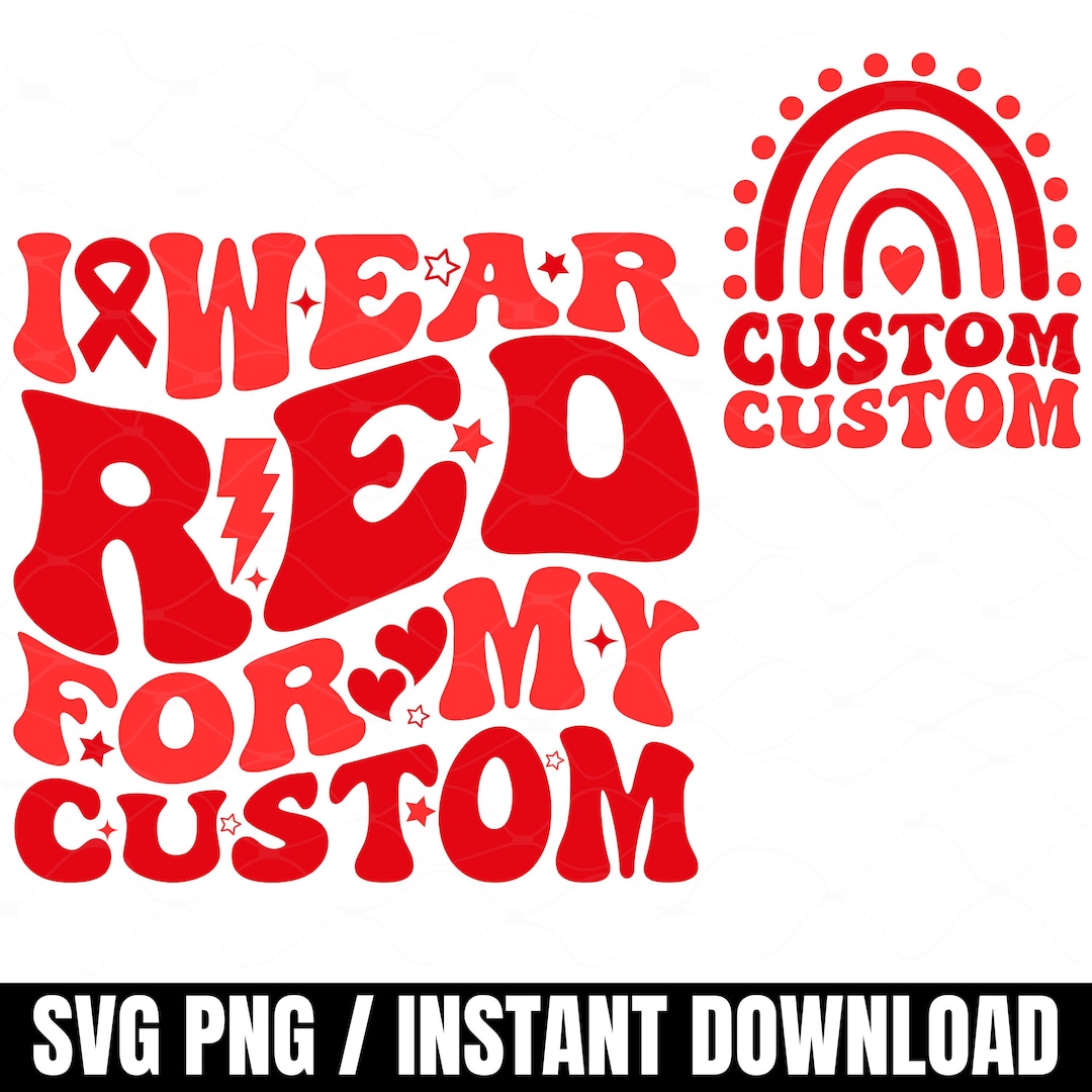 Llevo rojo para mi SVG y PNG personalizados, apoyo familiar ...