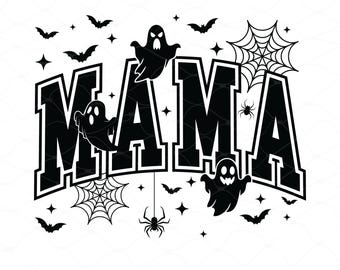 Spooky Mama Halloween Png svg, Spooky Mama Png, Halloween retro png svg, Fantasma espeluznante Png, Preppy Halloween Mama Png, Camiseta de Halloween para mamá