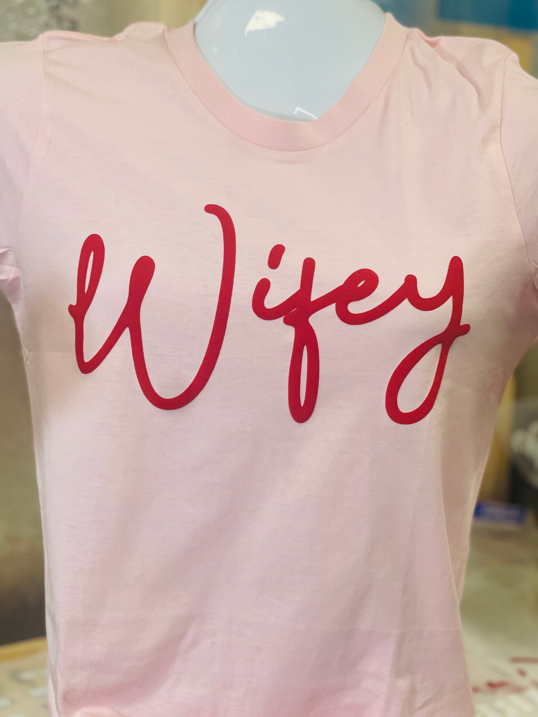 WIFEY T-Shirt with Embossed Puffy Print Design