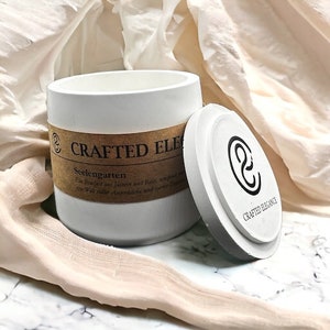 Scented candle | Crackling candle with wooden wick | 100% soy wax | Vegan | Hand-poured candle | Candle in ceramic container