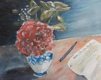 Rose and Writer   oil on Canvas