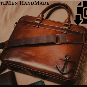 Sac en cuir pour ordinateur portable, Documents, Modèle, Numérique,PDF, Gentlmen Handmade.