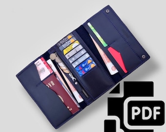 Digital Pattern, PDF, Leather craft, Big Wallet,Documents and Cards ,Gentlmen Handmade