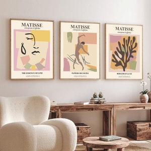 Henri Matisse Print Set: Triptych Danish Pastel Wall Art (Digital Download)