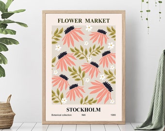 Stockholm Flower Market Print: Botanical Exhibition Poster (Digital Download)