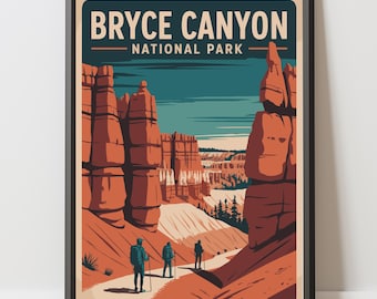 Bryce Canyon National Park-poster | Vintage reiskunst (digitale download)