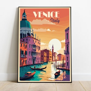 Poster di viaggio di Venezia Italia - Download digitale Stampabile Wall Art - Stampa vintage di Venezia - Regalo di inaugurazione della casa