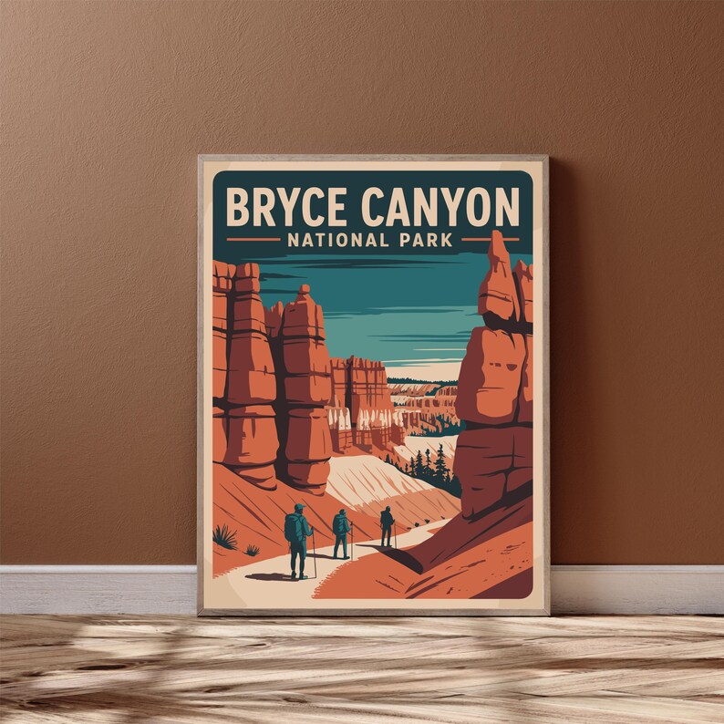 Bryce Canyon National Park Poster | Vintage Travel Art (digital ...