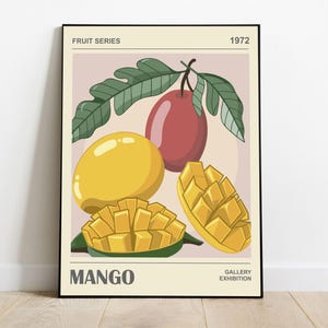 Mango Fruit Market Print: Retro Mid-Century Kitchen Art (Digital Download)