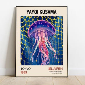 Yayoi Kusama Inspired Jellyfish Art Print: Polka Dot Ocean Decor (Digital Download)