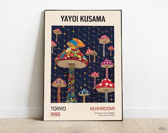 Yayoi Kusama Inspired Mushroom Print: Polka Dot Pop Art (Digital Download)