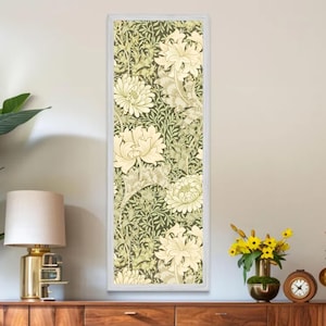 Estampado floral de William Morris: Textil vintage, arte mural largo y estrecho (descarga digital)