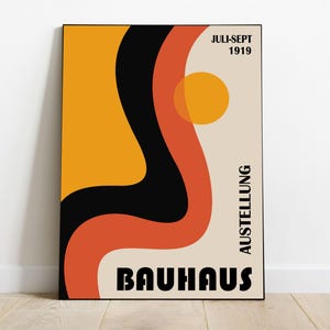 Bauhaus Exhibition Poster | Abstract Geometric Mid Century Modern Wall Art | Retro Bauhaus Print | Instant Download Printable
