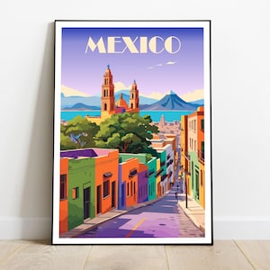 Arte de parede retrô da Cidade do México, pôster de viagem vintage, arte para impressão do México, decoração de viagem de meados do século, impressão de download instantâneo