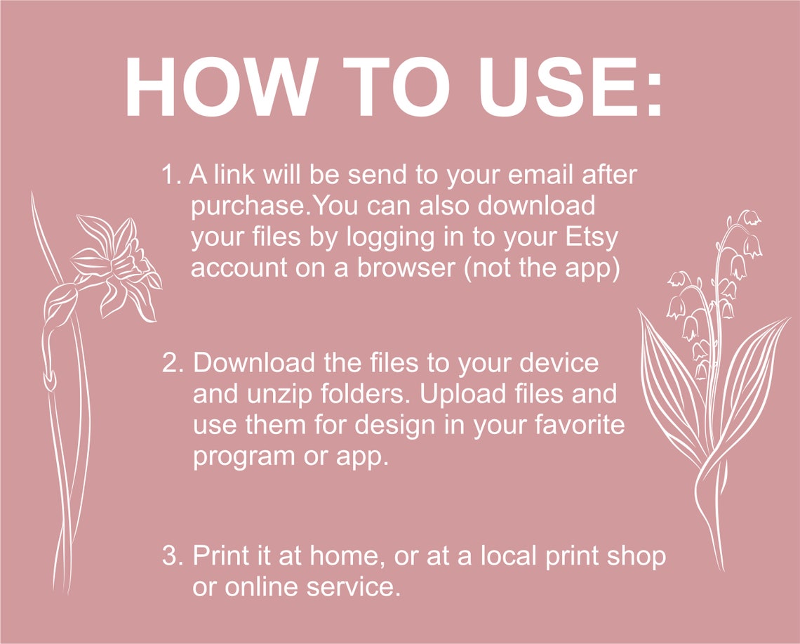 Birth Month Flowers SVG Bundle, Flower SVG, Botanical Clipart, Birthday