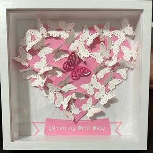 Valentine Handmade Heart with Paper Butterflies