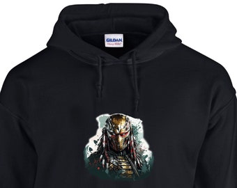 Space HOODIE, ALIEN Hoodie, UFO Mountain Themed Print Personalized Pullover Sweatshirt, Cotton and Polyester Unisex Clothes