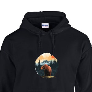 BEAR HOODIE, Wilderness Guardian, Animal Sweatshirt, Bear Unisex Hoodie, Soft Cotton and Polyester Pullover Bear Hoodie, Bear Lover Gift