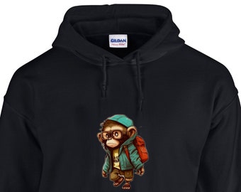 MONKEY HOODIE, MONKEY Gift, Stay Cozy and Cute with our Monkey Hoodie – An Irresistible Wardrobe Addition for Fun-Loving Individuals