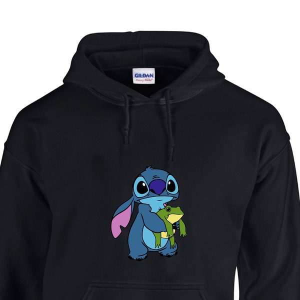 STITCH HOODIE, FROG Hoodie, Make A Statement with This Adorable Unisex Cartoon Hoodie - A Must-Have in Your Wardrobe