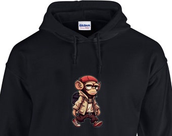 MONKEY HOODIE, MONKEY Gift, Handmade Attitude Monkey Hoodie - Unique Unisex Sweatshirt for Monkey Lover