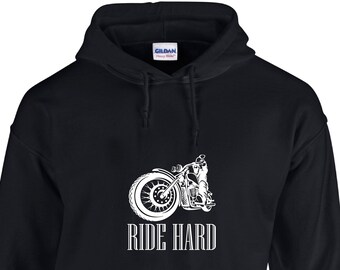 RIDE HARD, BIKE Hoodie, Stylish Hoodie, Dirt Bike, Get Noticed with Our Ride Hard Hoodie: Perfect for Street Style Fashion