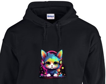 KITTEN HOODIE, HANDMADE Hoodie, Cat Hoodie, Animal Hoodie, Embrace Your Inner Cat Lady Trending Lovely Cat Hoodie, Cat Owner Gift