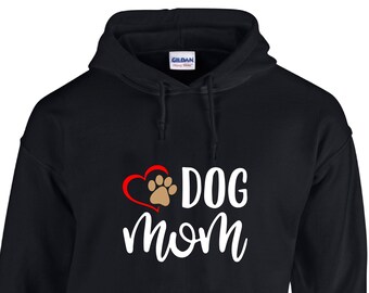 DOG MOM HOODIE, Dog Paw Hoodie, Plus Size Hoodie, Dog Lover Hoodie, Popular Animal Handmade Puppy Hooded Sweatshirt, Dog Themed Gifts