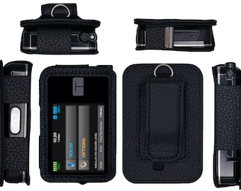 Fitted Leather Case with Clip and Screen Protector For Tandem Diabetes Care T:slim X2 Insulin Pump (All Models)