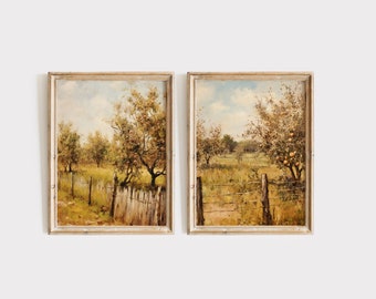 Apple Orchards wall art | Apple Trees Gallery oil Paint | farmhouse oil painting | Vintage wall art | aesthetic wall art | Hartfelt Prints