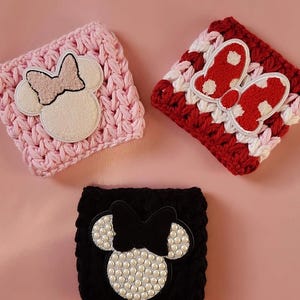 Disney inspired Cup Cozy, Coffee Cup Cozy, Crochet Cup Cozy, Iced Coffee Cozy, Mouse cup cozy