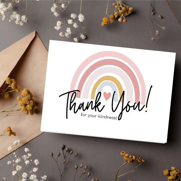 Thank You for Your Kindness Cards - Etsy
