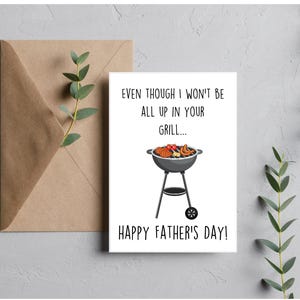 Carte drôle de fête des pères 5 x 7 - Même si je ne serai pas debout dans votre grill... Parfaite pour tout papa aimant les grillades, téléchargement numérique uniquement