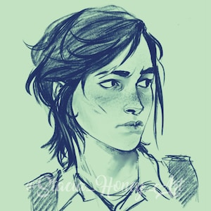 The Last of Us Ellie Sketch 5x7 Art Print