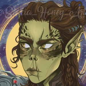 Lae&#39;zel The Githyanki Warrior | Baldur&#39;s Gate 3 Fan Art Print | 8x10 and 5x7