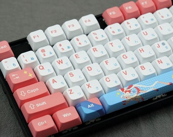 Japanese Style Eevee Theme Custom Amine Keycap Set 130 Pcs Keycaps XDA keycaps ONLY