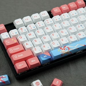 Japanese Style Eevee Theme Custom Amine Keycap Set 130 Pcs Keycaps XDA keycaps ONLY