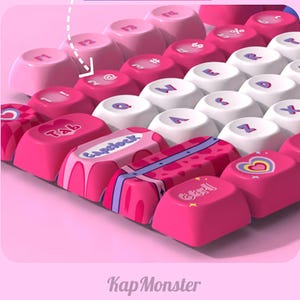 Japanese Style Purple 116 PCS MOA Profile Anime Keycap Set For Mechanical Keyboard｜Gift for Him|Custom Keycaps|Keycaps ONLY