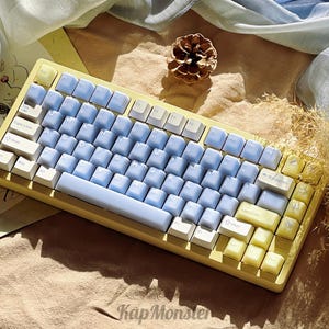 Japanese Style Sea Salt Soda 164 PCS Cherry Profile Anime Keycap Set For Mechanical Keyboard｜Gift for Him|Custom Keycaps |Keycaps ONLY